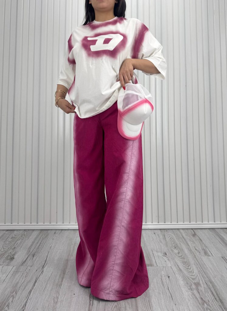 ست شلوار اسپری دیزل سرخابی