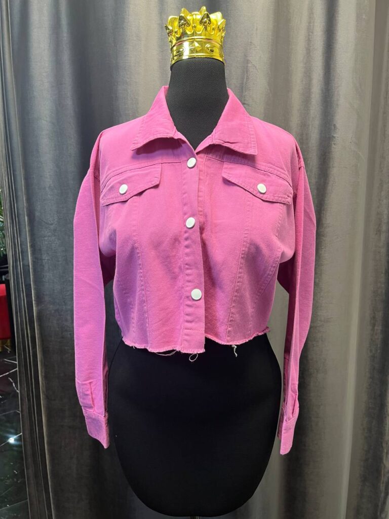 کت کوتاه ساده صورتی