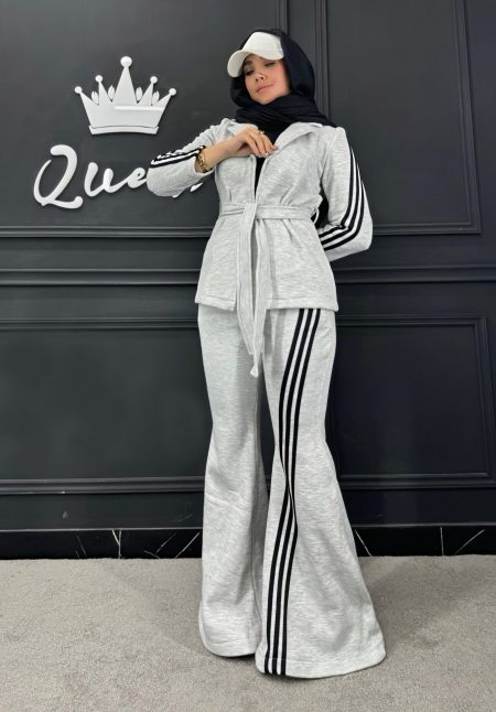 ست اسپرت سه خط طوسی