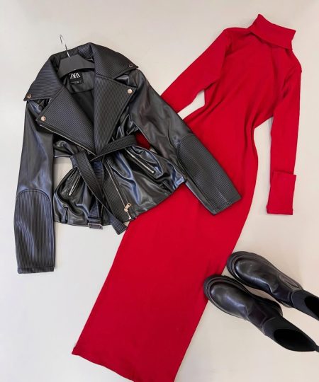 کت چرم ترکیبی