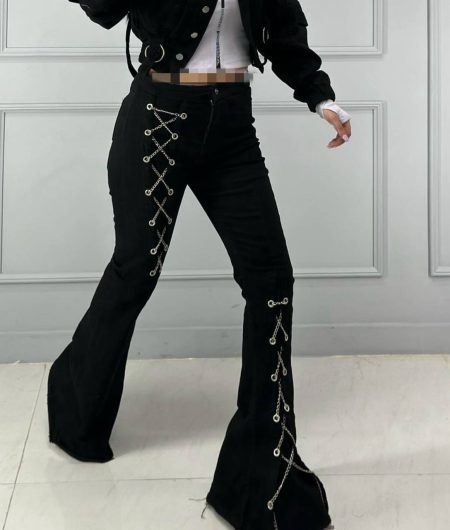 بوتکات جین نیمه زنجیری مشکی