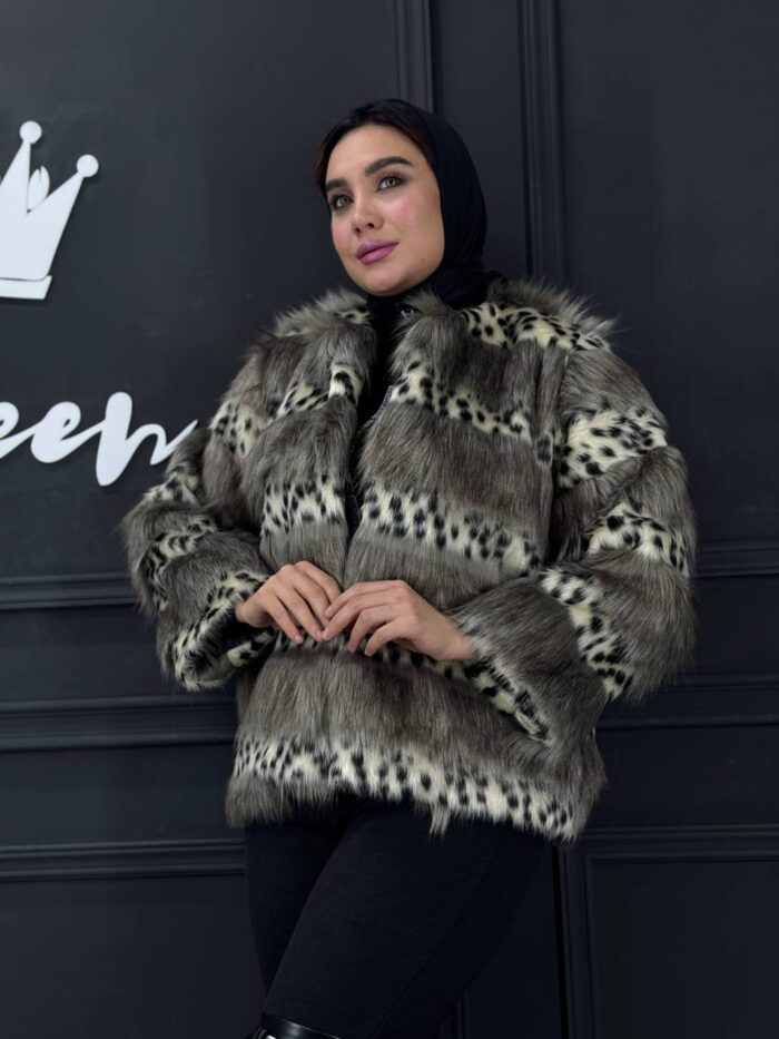 خز پلنگی پله ای طوسی