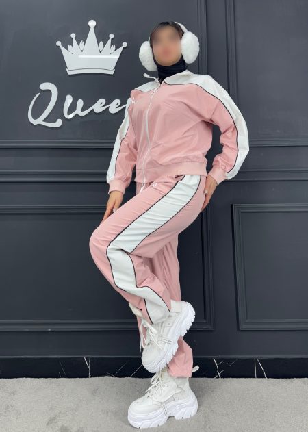 سویشرت شلوار alo سفید صورتی