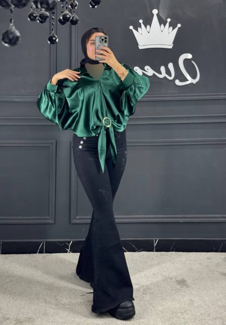 شومیز ساتن پایین حلقه کله غازی