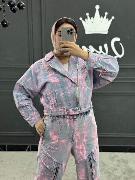 کت جین آبرنگی یخی