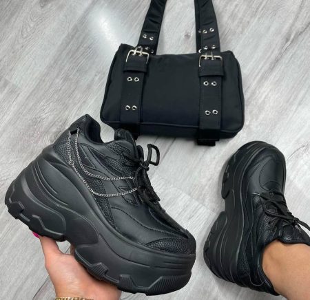 کتونی برشکا زنجیری مشکی