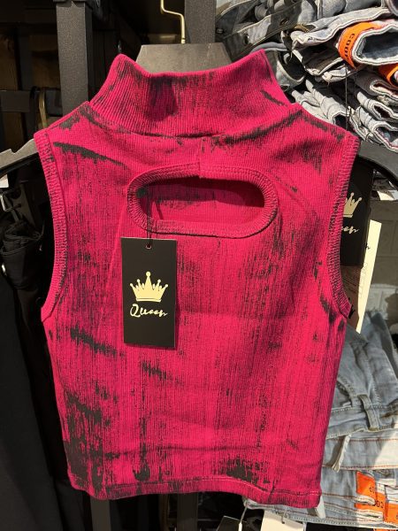 تاپ گلیتری یقه اسکی بالنسیاگا سرخابی (2)