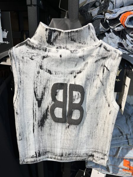 تاپ گلیتری یقه اسکی بالنسیاگا سفید