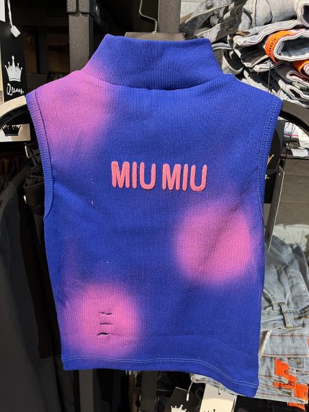 تاپ یقه اسکی MIU MIU آبی