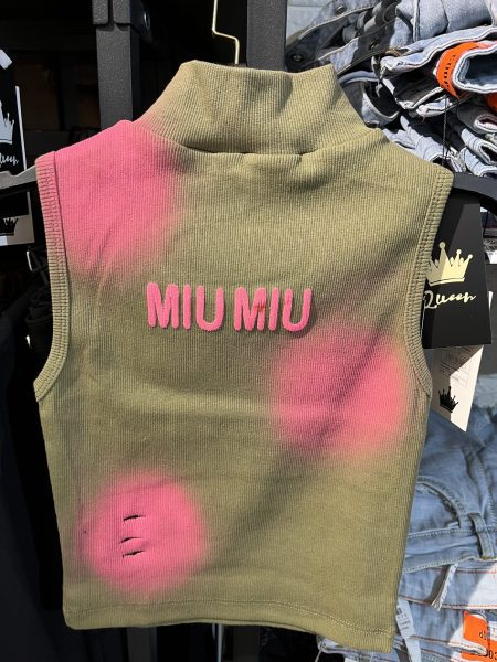 تاپ یقه اسکی MIU MIU سبز