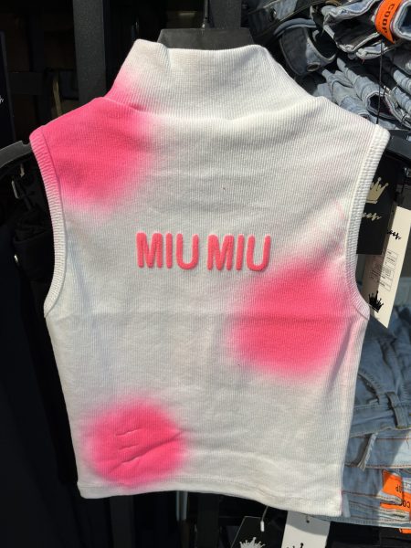 تاپ یقه اسکی MIU MIU سفید