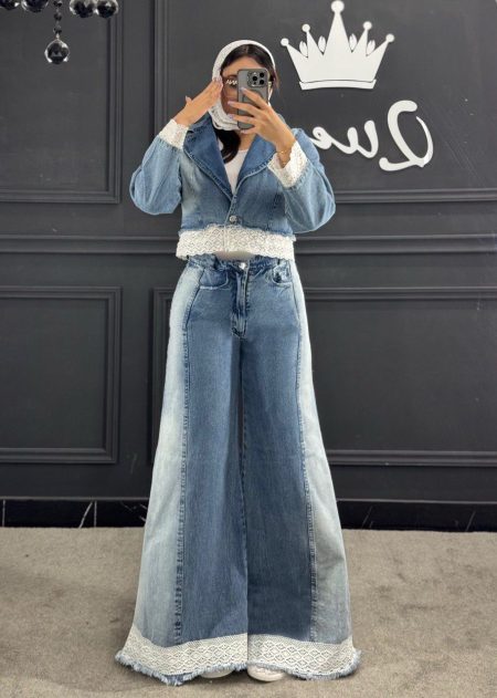 ست کت شلوار جین گیپور