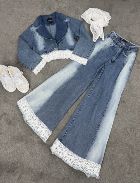 ست کت شلوار جین گیپور