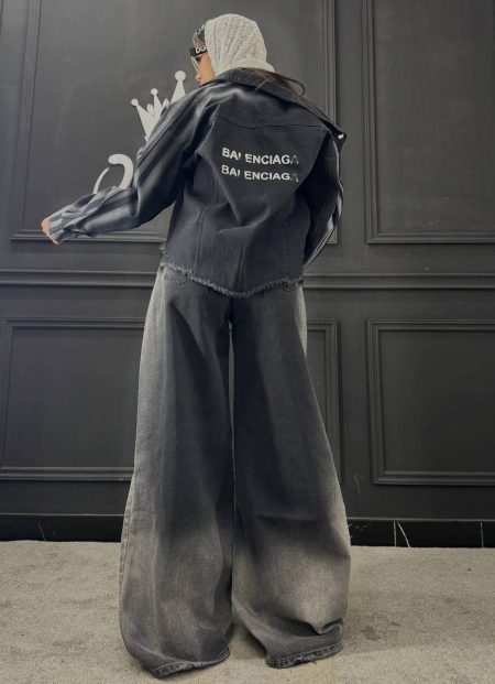 شلوار بگ تینت دار پرادا ذغالی (2)