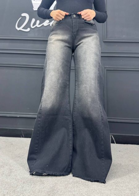 شلوار بگ شافل ذغالی کثیف شور