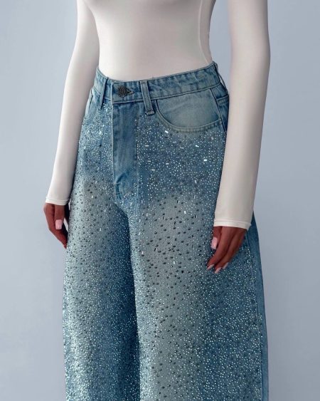 شلوار بگ فول نگین یخی