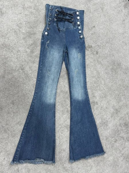 شلوار دمپا کمر گنی سرمه‌ای کثیف شور