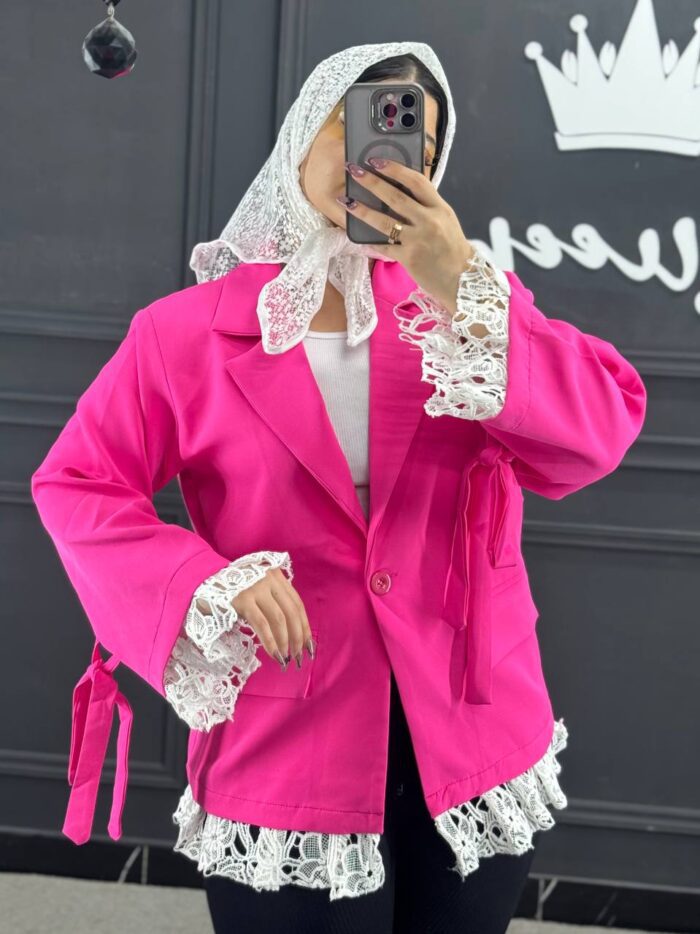 مانتو پایین دانتل سرخابی