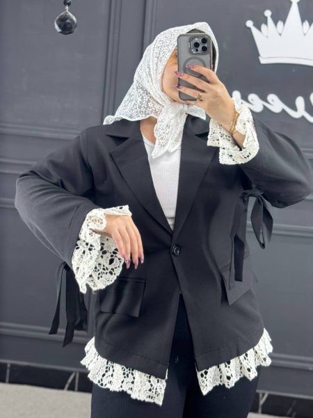 مانتو پایین دانتل مشکی