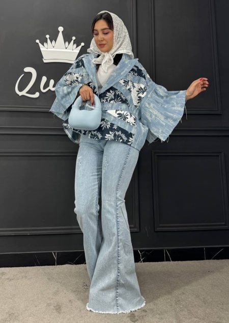 مانتو ژاکارد برگی یخی