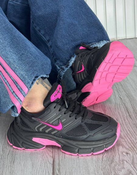 کتونی اسپرت نایکی مشکی سرخابی (2)