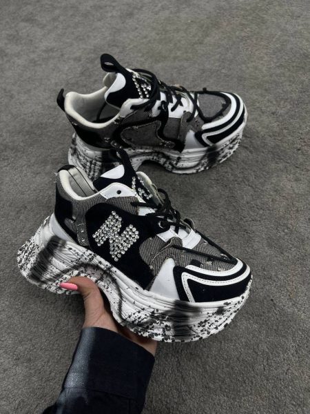 کتونی نیوبالانس گلیتری مشکی سفید