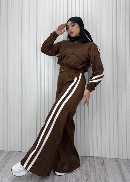 ست دو تیکه دو خط قهوه‌ای