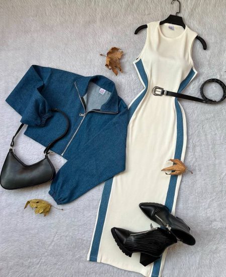 ست رویه اورال جین زیپی سفید