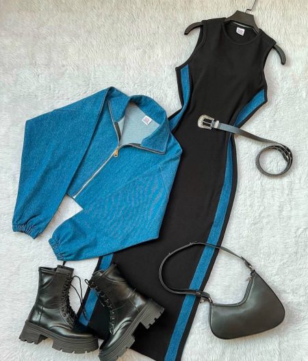 ست رویه اورال جین زیپی مشکی