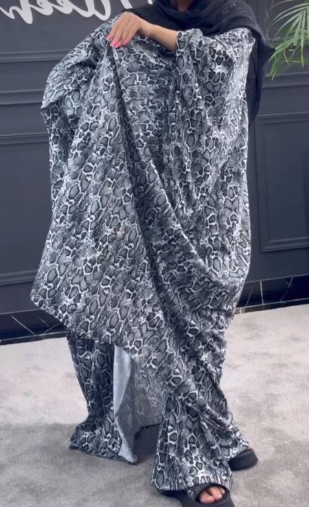 ست مانتو شلوار بوتکات طرح دار پوست ماری