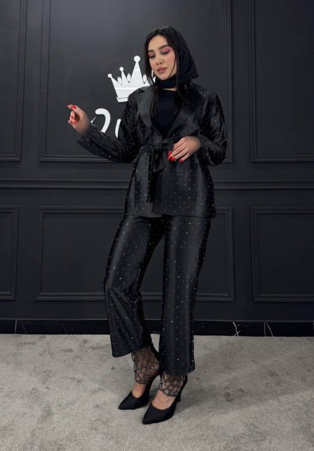 Alternative view of ست کت شلوار قد 80 نگینی کد 00201356