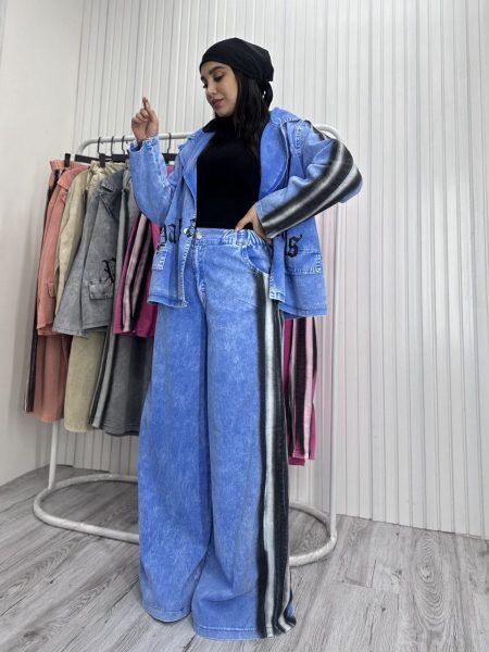 ست کت و شلوار بغل اسپری آبی