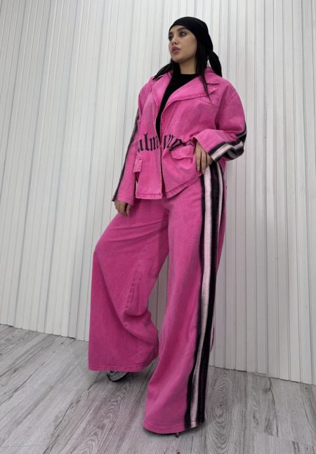 ست کت و شلوار بغل اسپری صورتی (2)