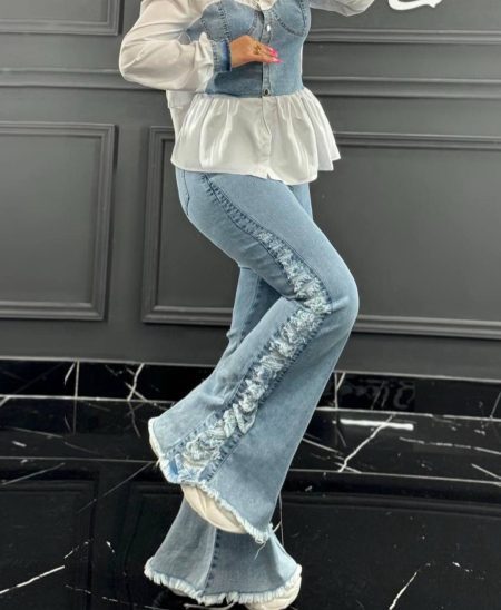 شلوار بوتکات بغل ریش یخی