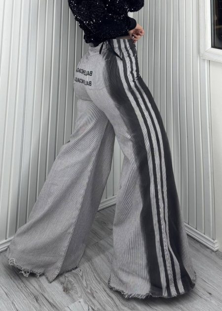 شلوار بوتکات راه راه بالنسیاگا اسپری مشکی (2)