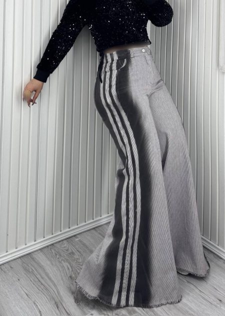 شلوار بوتکات راه راه بالنسیاگا اسپری مشکی