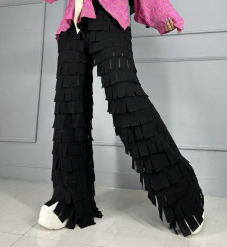 شلوار بگ دندون موشی مشکی