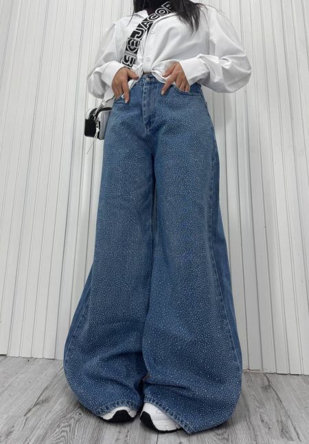 شلوار بگ فول نگین پرادا آبی