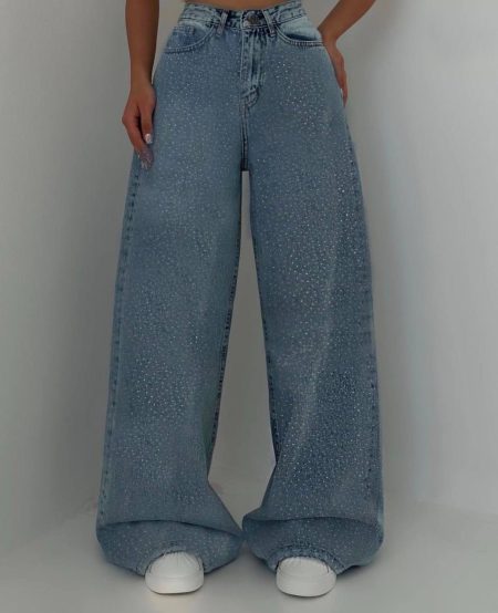 شلوار بگ فول نگین پرادا آبی (2)