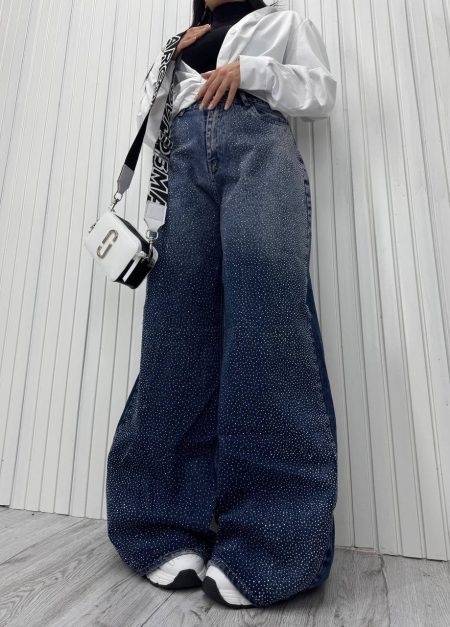 شلوار بگ فول نگین پرادا سرمه‌ای