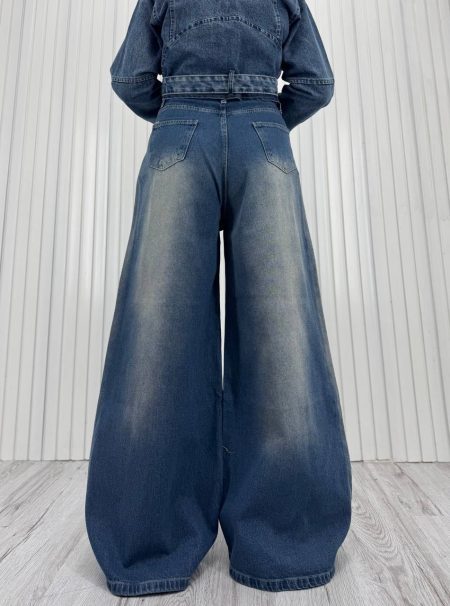 شلوار سوپر بگ تینتی BR سرمه‌ای