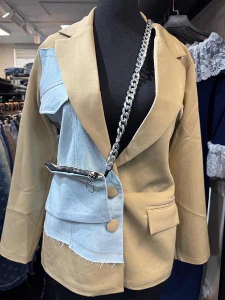 کت ترکیبی جین RED BUD کرم