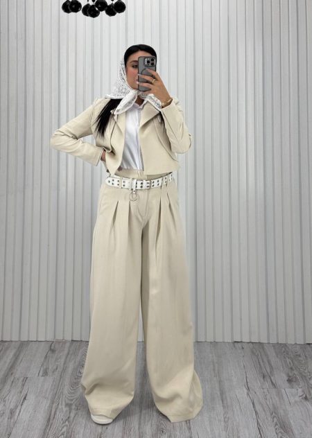 کت و شلوار 4 پیلی شیری