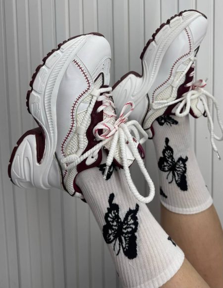 کتونی warior سفید زرشکی