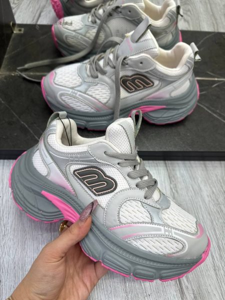 کتونی قایقی بالنسیاگا سفید صورتی