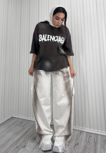 تی شرت شلوار بگ بالنسیاگا قهوه‌ای