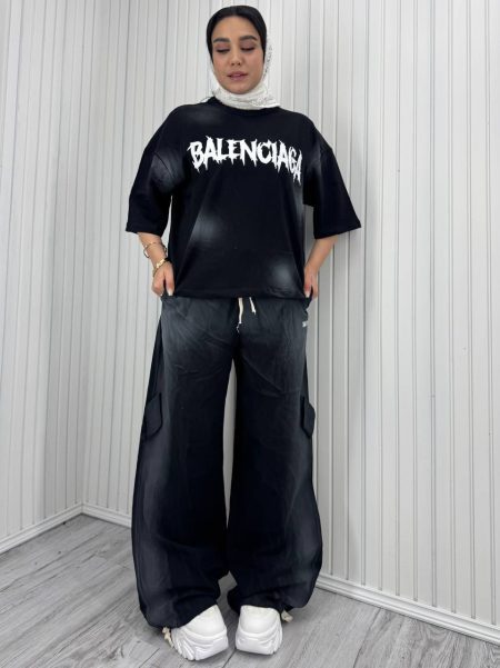 تی شرت شلوار بگ بالنسیاگا مشکی