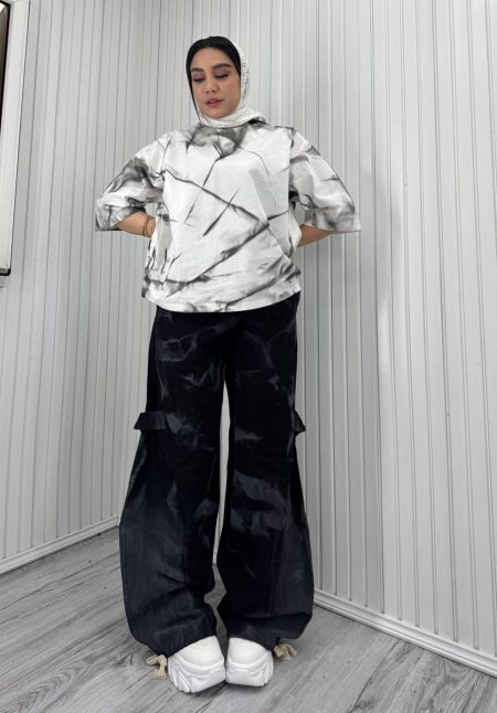 تیشرت شلوار بگ آبرنگی مشکی