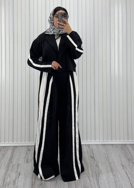 ست کت و شلوار خطی adak مشکی