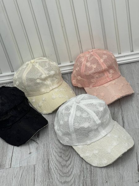 کلاه گپ نگین گیپور صورتی